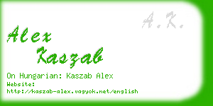 alex kaszab business card